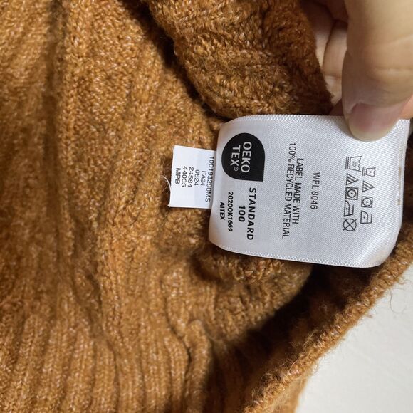 On 34th Women's Cozy Cable-Knit Crewneck Sweater AC2 Bright Orange Size M - Picture 7 of 9